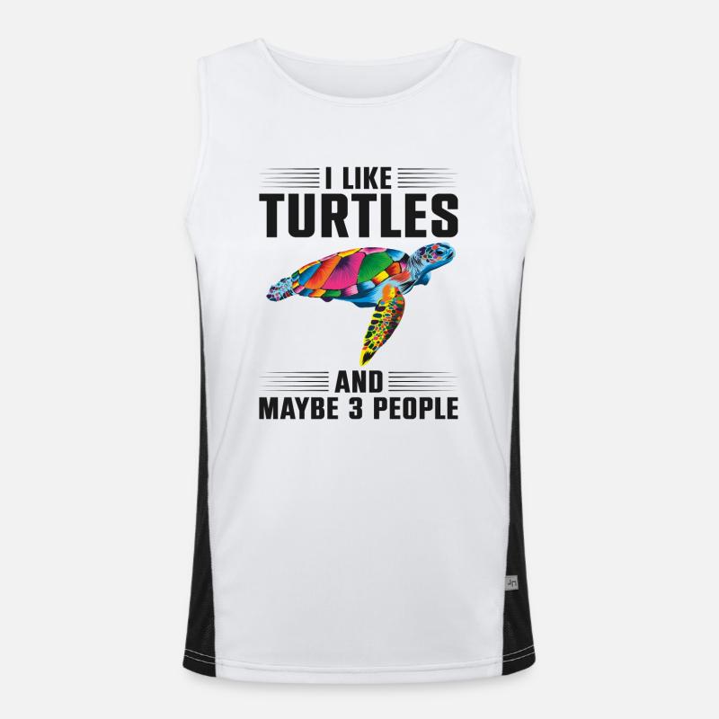 Sea Turtle Tortoise I Like Turtles Funktionelles Kontrast-Tank Top für Männer 
