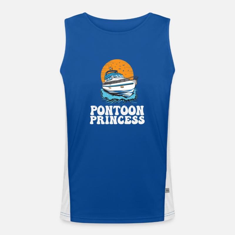 Pontoon Princess Motorboating Queen Pontooning Funktionelles Kontrast-Tank Top für Männer 