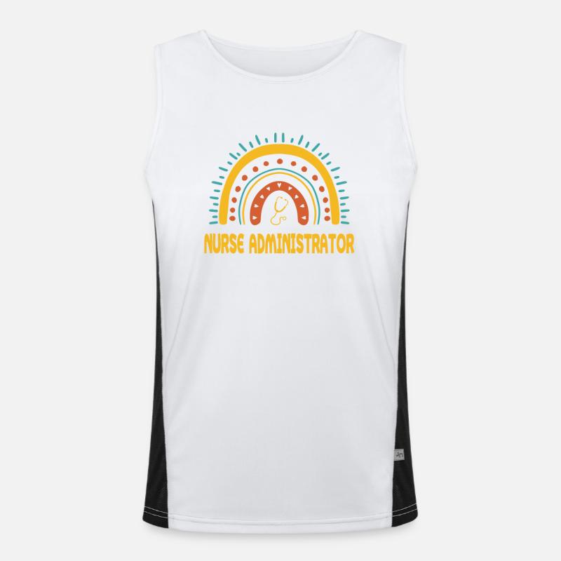 Care Manager Boho Rainbow - Men's Functional Contrast Tank Top  - white/black