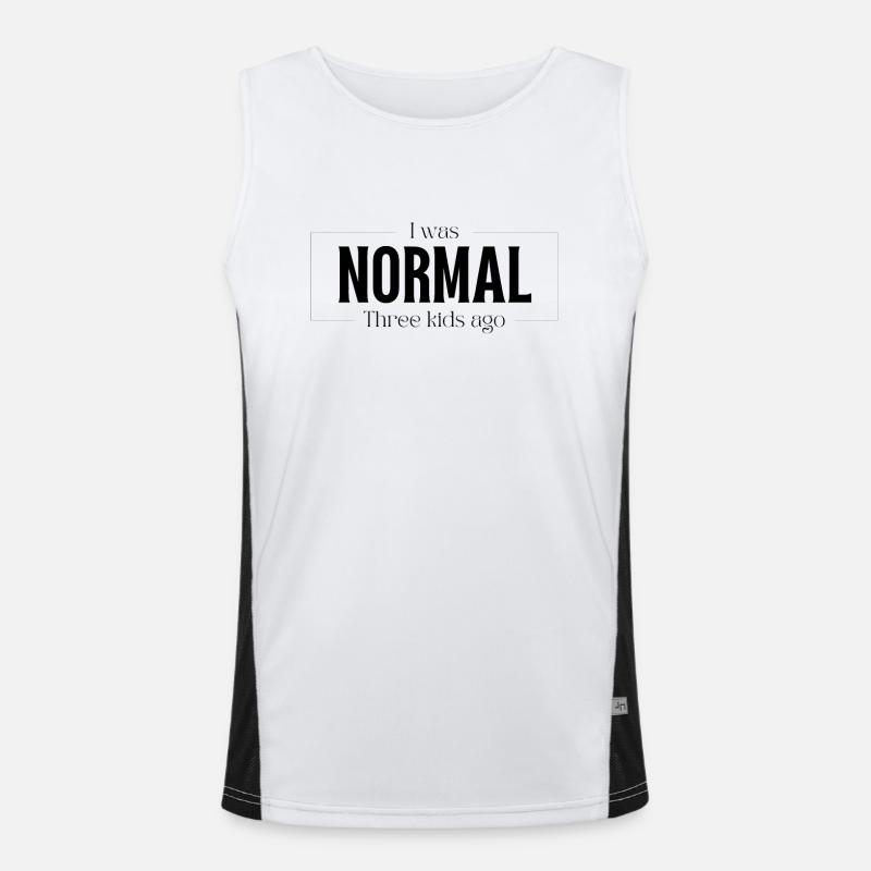 Ich war Normal vor drei Kindern Geburt Geschenk Funktionelles Kontrast-Tank Top für Männer 