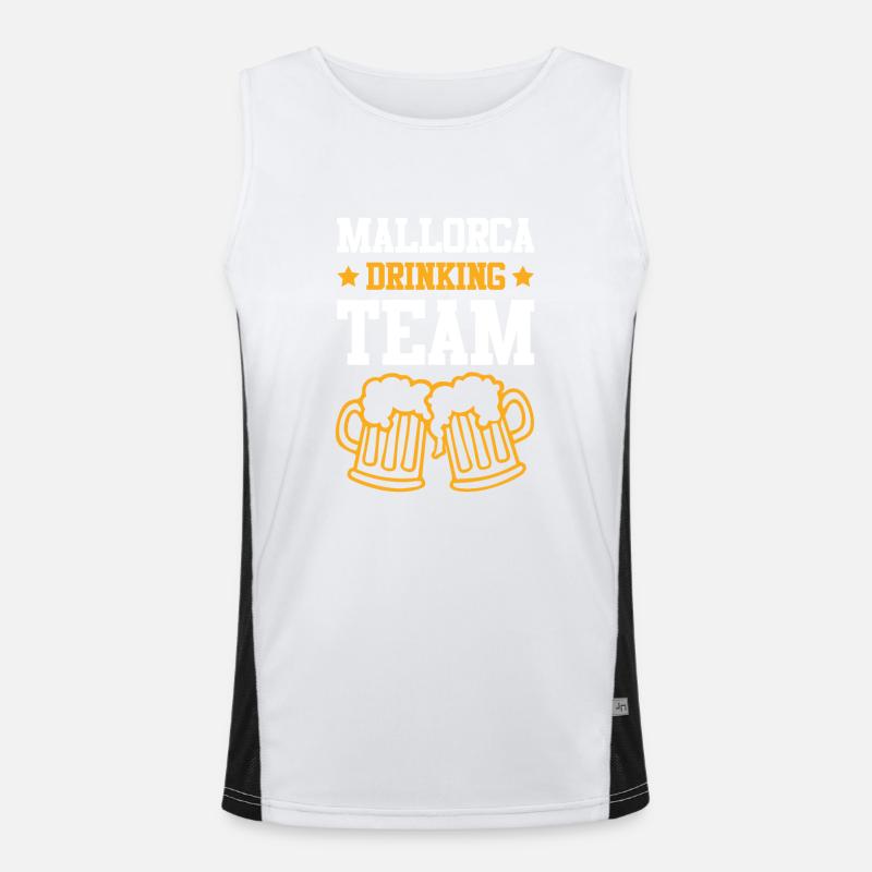 Mallorca Drinking Team Funktionelles Kontrast-Tank Top für Männer 