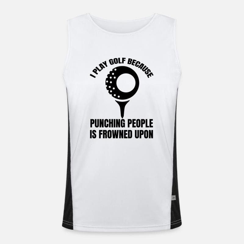 Golfer, golf, golf, golf club, golf course Men's Functional Contrast Tank Top 