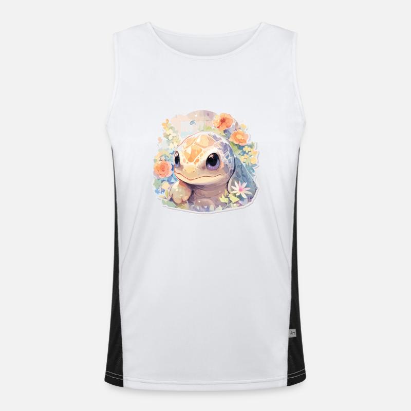 Turtle Lizard Turtle Baby Turtles Men's Functional Contrast Tank Top 