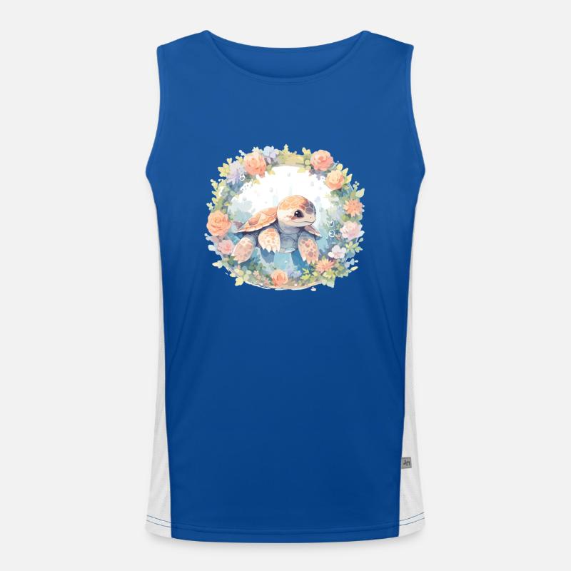 Turtle Lizard Turtle Baby Turtles Men's Functional Contrast Tank Top 
