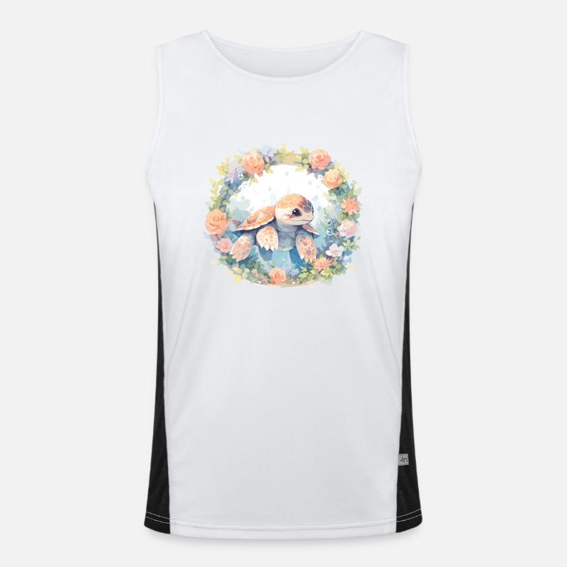 Turtle Lizard Turtle Baby Turtles Men's Functional Contrast Tank Top 