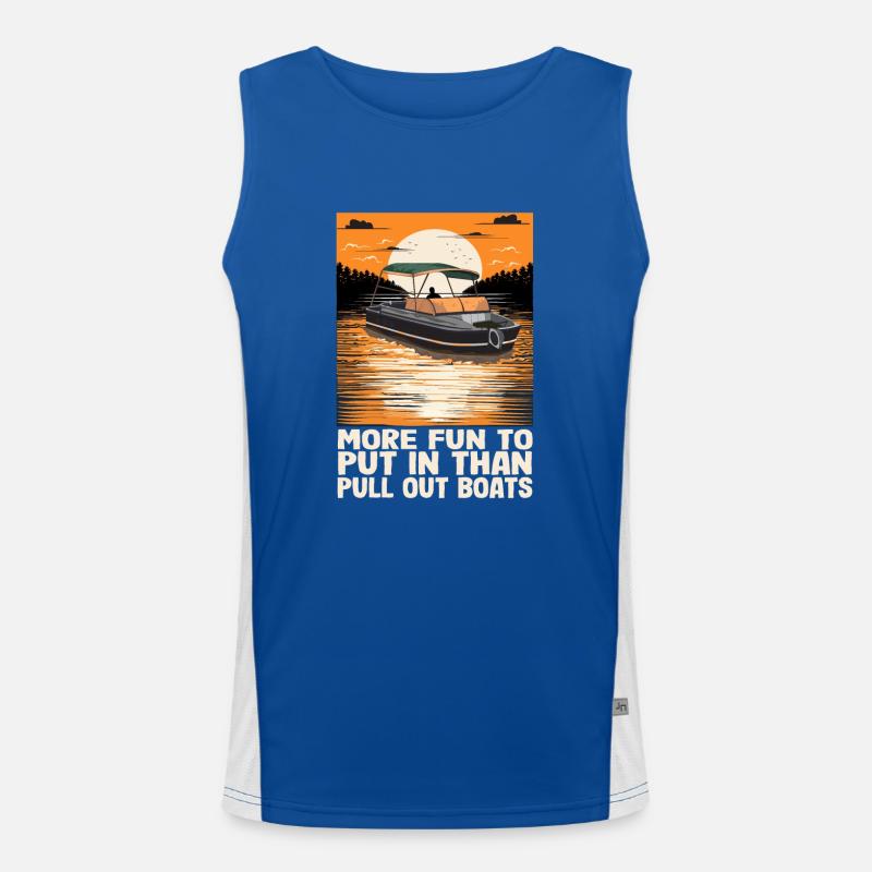 Funy Motorboating More Fun To Put In Than Pull Funktionelles Kontrast-Tank Top für Männer 