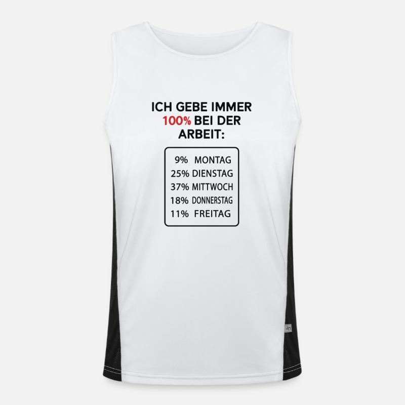 Ich gebe immer 100% bei der Arbeit Funktionelles Kontrast-Tank Top für Männer 