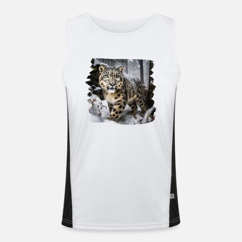 Snow Leopard Snow Leopard - Men's Functional Contrast Tank Top - white/black