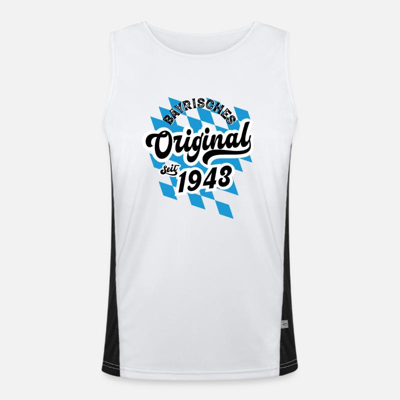 Bayrisches Original seit 1943 Geburtstag Funktionelles Kontrast-Tank Top für Männer 