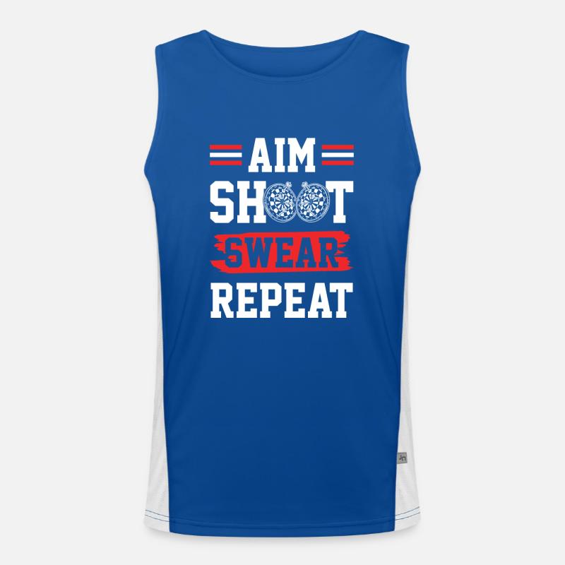 dart shoot swear repeat Men's Functional Contrast Tank Top 