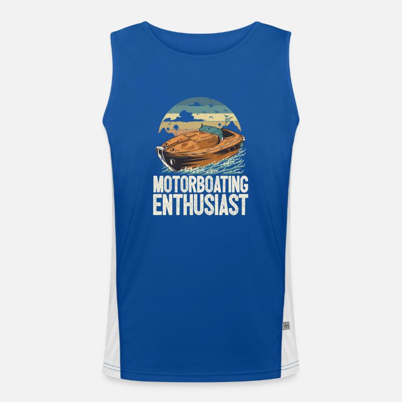 Pontoon Boat Captain Motorboating Enthusiast Funktionelles Kontrast-Tank Top für Männer 