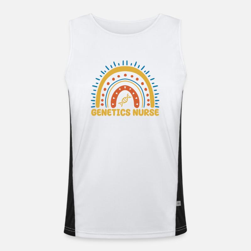 Genetik Krankenschwester Regenbogen Funktionelles Kontrast-Tank Top für Männer 