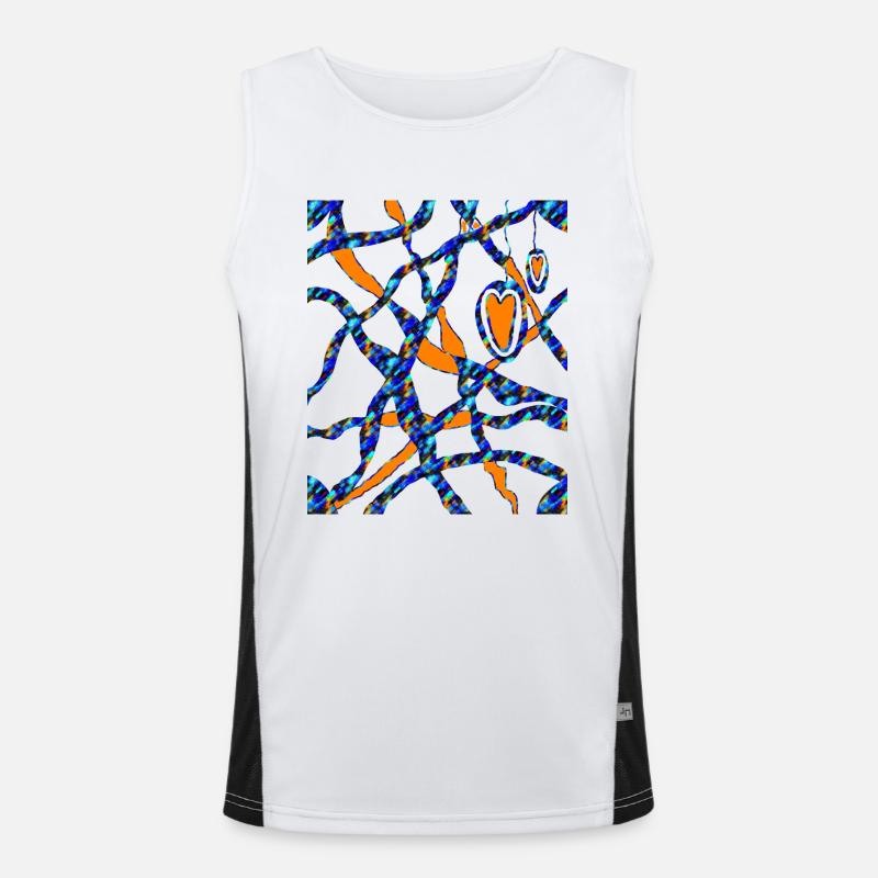 Lines and hearts Men's Functional Contrast Tank Top 