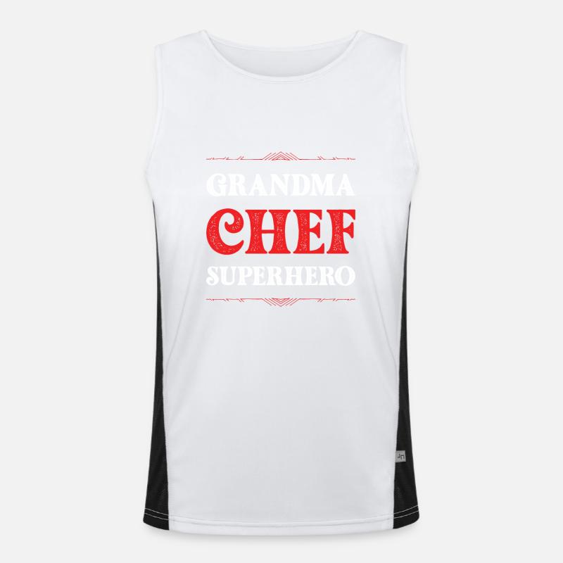 Oma Chef Superheld Funktionelles Kontrast-Tank Top für Männer 
