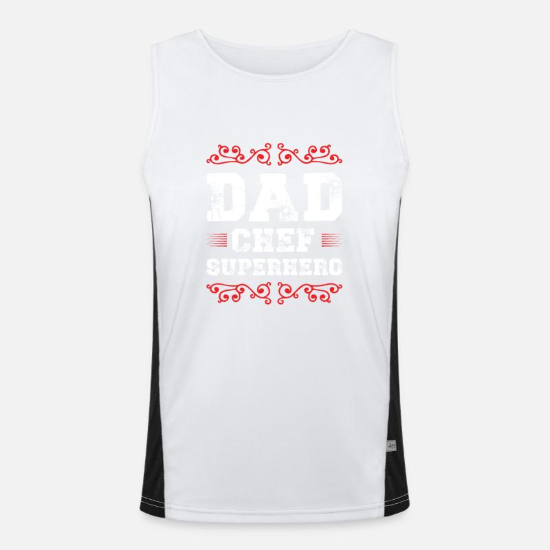 Dad Chef Superheld Papa Funktionelles Kontrast-Tank Top für Männer 