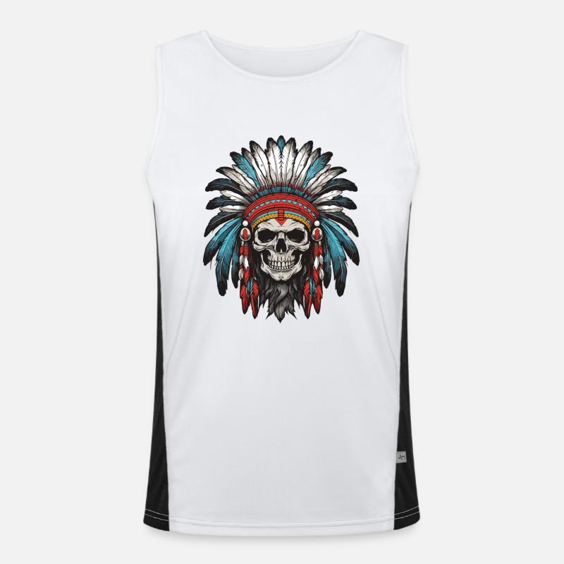 Crâne de chef indien Apache Débardeur respirant contrasté Homme 