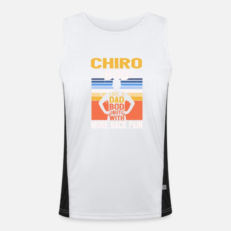Chiro Bod Like A Dad Bod Funny Chiropractor Men's Functional Contrast Tank Top 