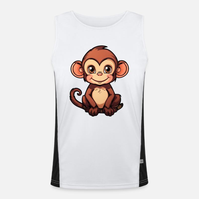 mignon petit singe Débardeur respirant contrasté Homme 