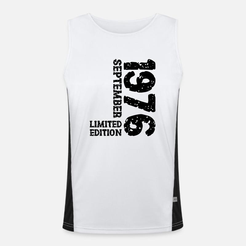 1976 September Limited Edition 47. Geburtstag Deko Funktionelles Kontrast-Tank Top für Männer 