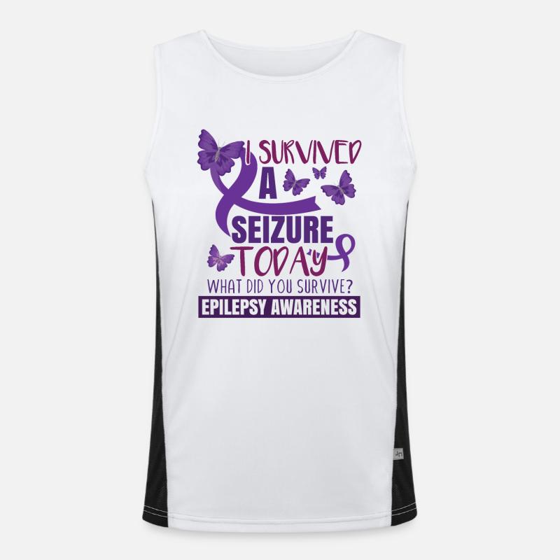 Seizure Epilepsy Awareness Men's Functional Contrast Tank Top 