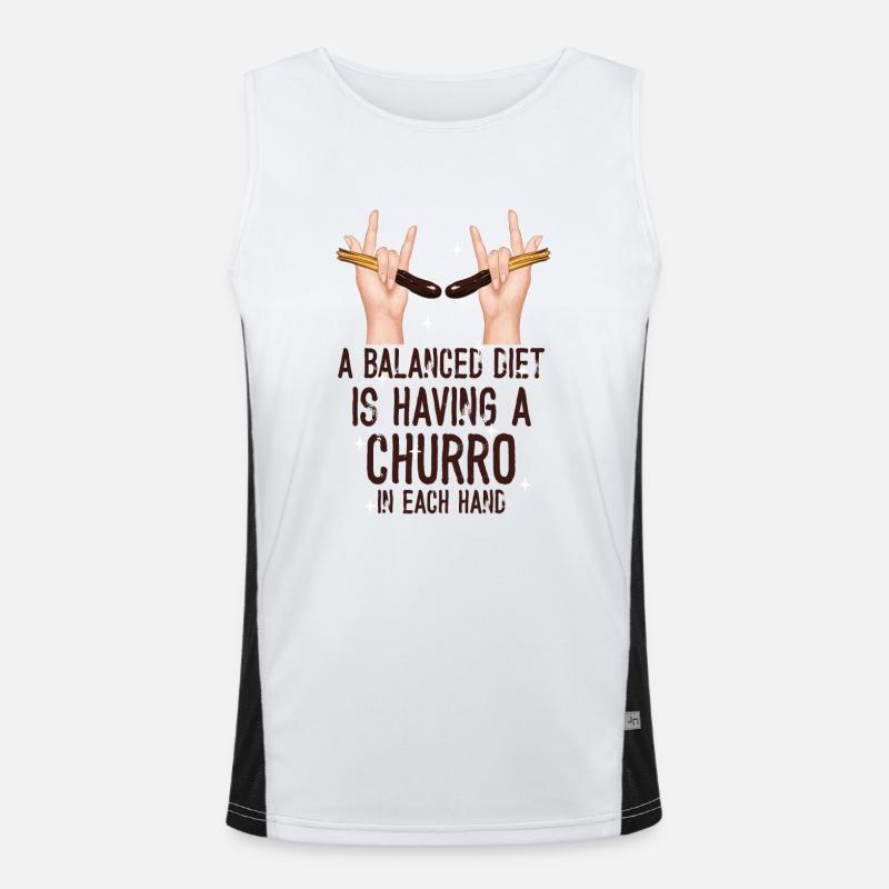 A balanced diet is a churro Men's Functional Contrast Tank Top 