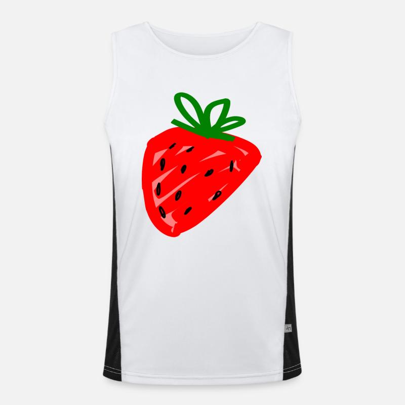 Erdbeere Funktionelles Kontrast-Tank Top für Männer 
