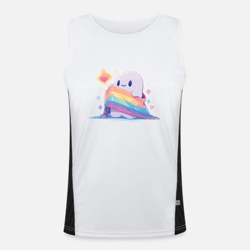 Ghost Lgbt Ghost Lgbt Flag Débardeur respirant contrasté Homme 