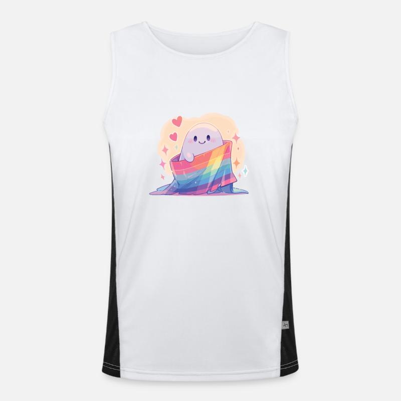Ghost Lgbt Ghost Lgbt Flag Débardeur respirant contrasté Homme 