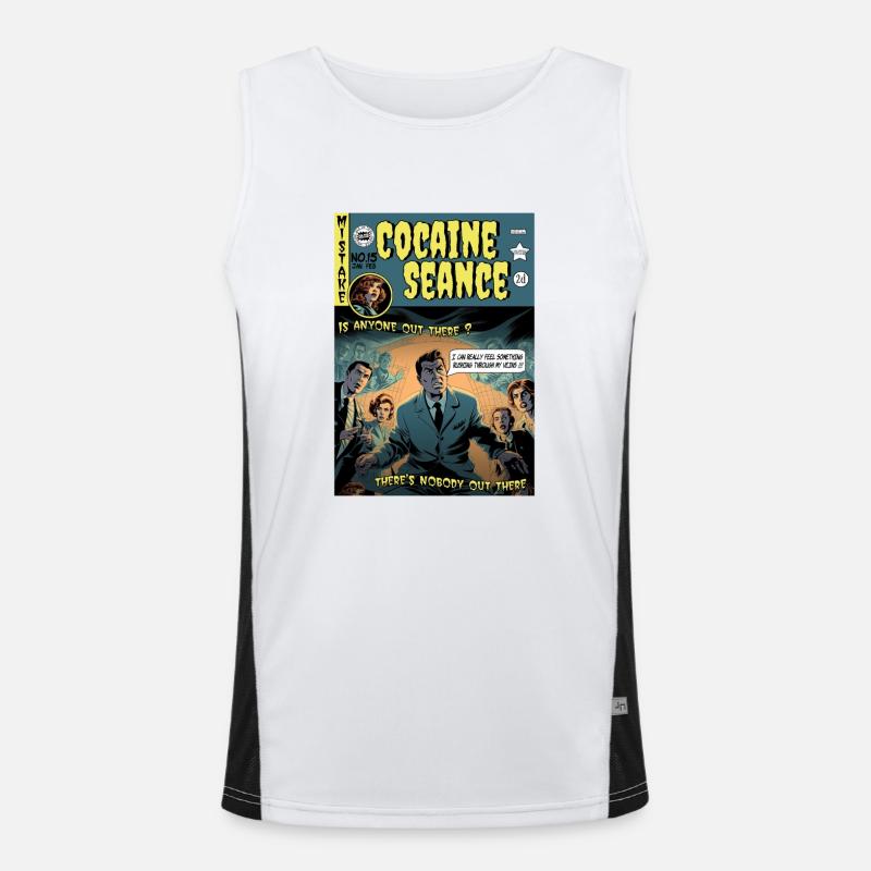 Retro Horror Comic - Kokain Seance Funktionelles Kontrast-Tank Top für Männer 