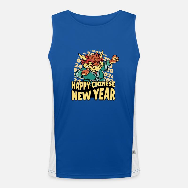 Chinesisches Neujahr Drache Vietnam I Geschenk Funktionelles Kontrast-Tank Top für Männer 