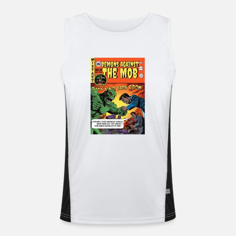 Retro Horror Comic - Dämonen gegen den Mob Funktionelles Kontrast-Tank Top für Männer 