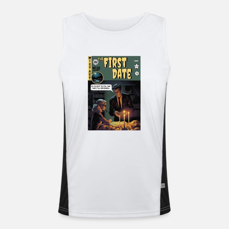 Retro Horror Comic - Das erste Date Funktionelles Kontrast-Tank Top für Männer 
