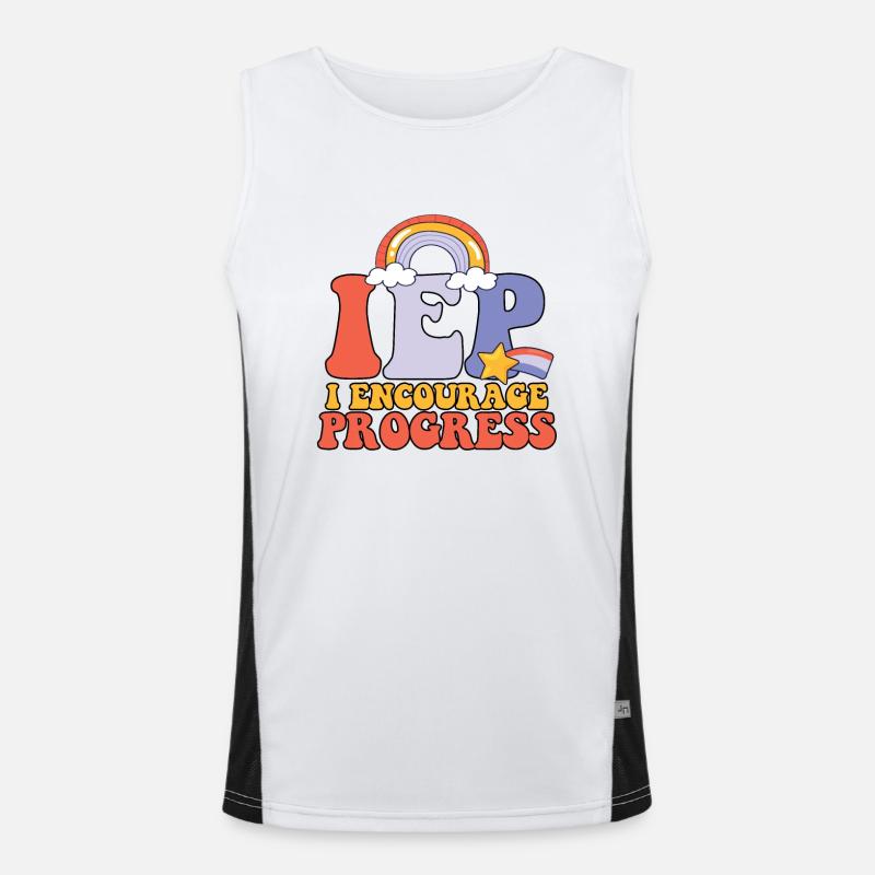 I Encourage Progress Special Education Teacher Funktionelles Kontrast-Tank Top für Männer 