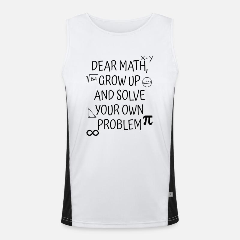 Math Saying Math Teacher Funny Student Men's Functional Contrast Tank Top 
