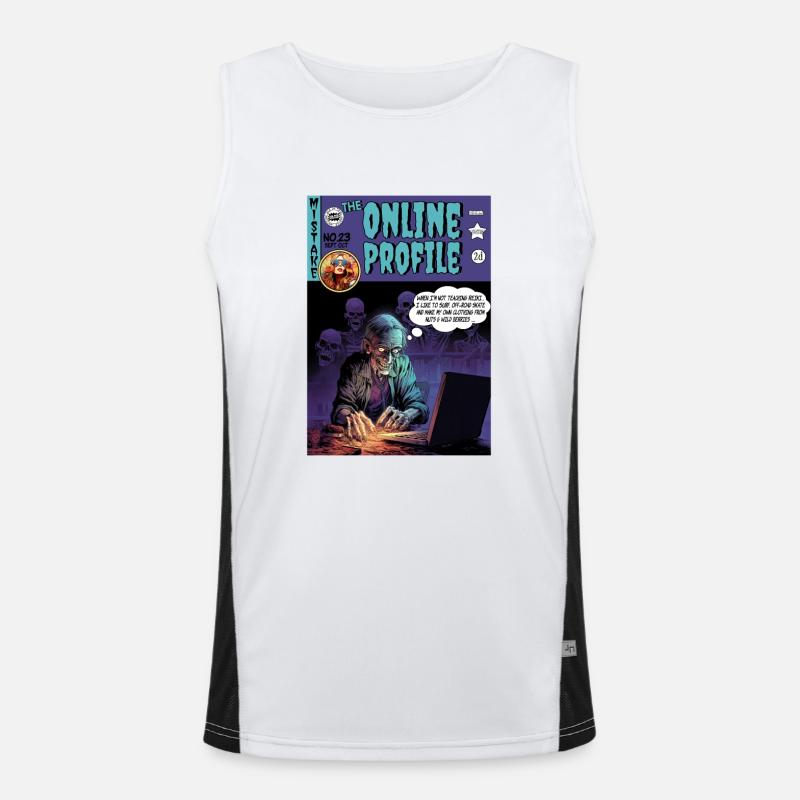 Retro Horror Comic - Das Online-Profil Funktionelles Kontrast-Tank Top für Männer 