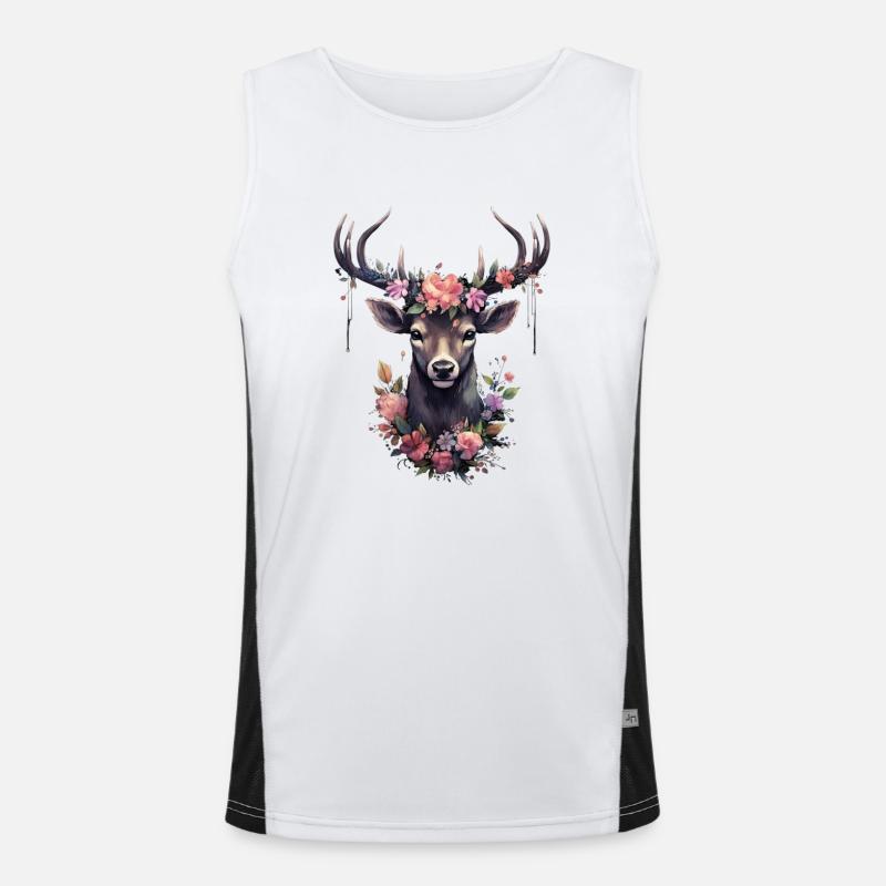 Replacement dirndl deer antlers deer Men's Functional Contrast Tank Top 