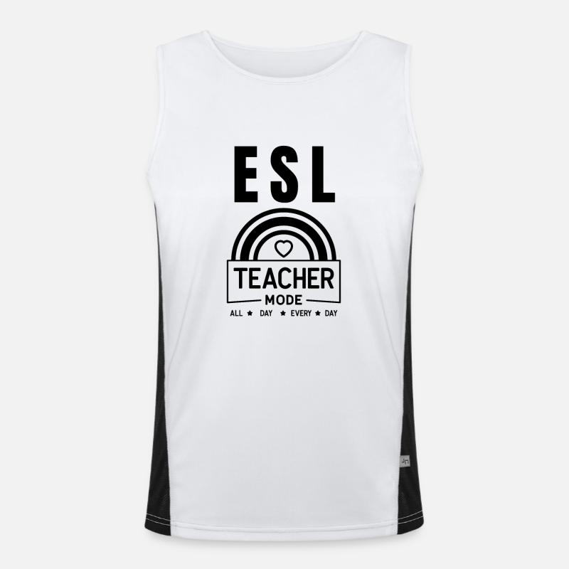 Enseignant d’anglais langue seconde |Langue anglaise |Pour les enseignants d’anglais langue seconde Débardeur respirant contrasté Homme 