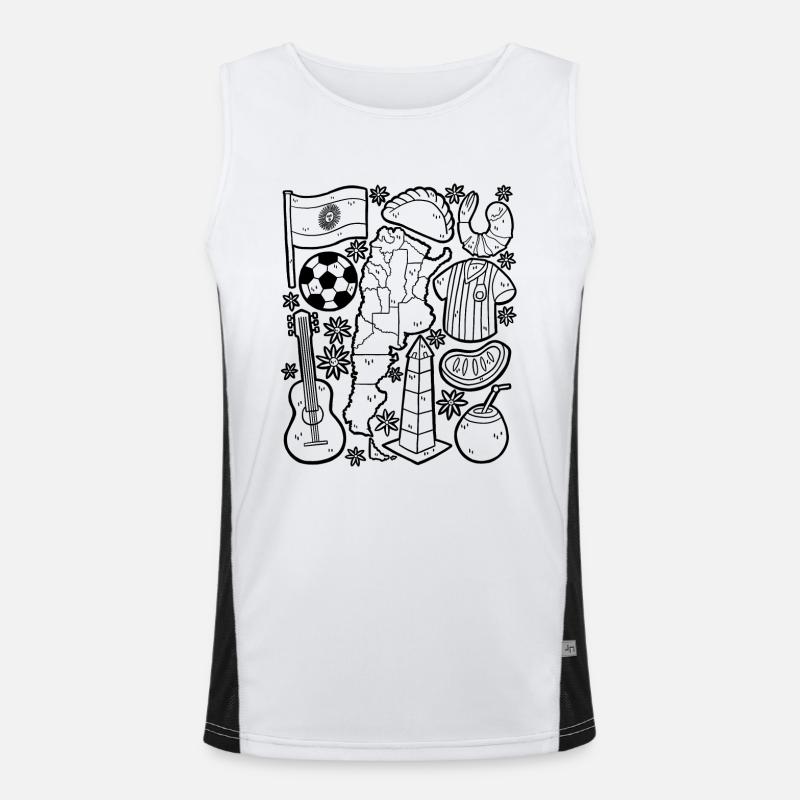 Argentinien Funktionelles Kontrast-Tank Top für Männer 