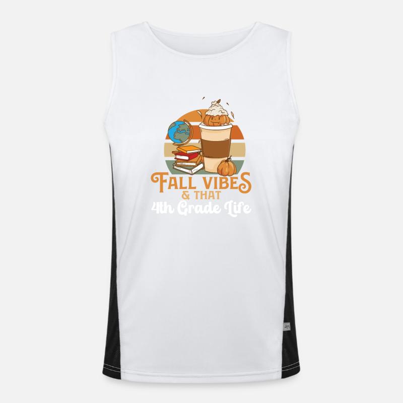Fall Vibes That 4th Grade Life Fourth Grader Funktionelles Kontrast-Tank Top für Männer 