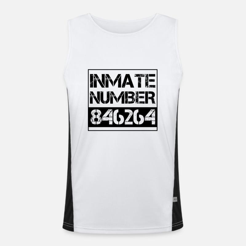 Simple Easy Funny Inmate Prisoner Lazy Halloween Men's Functional Contrast Tank Top 