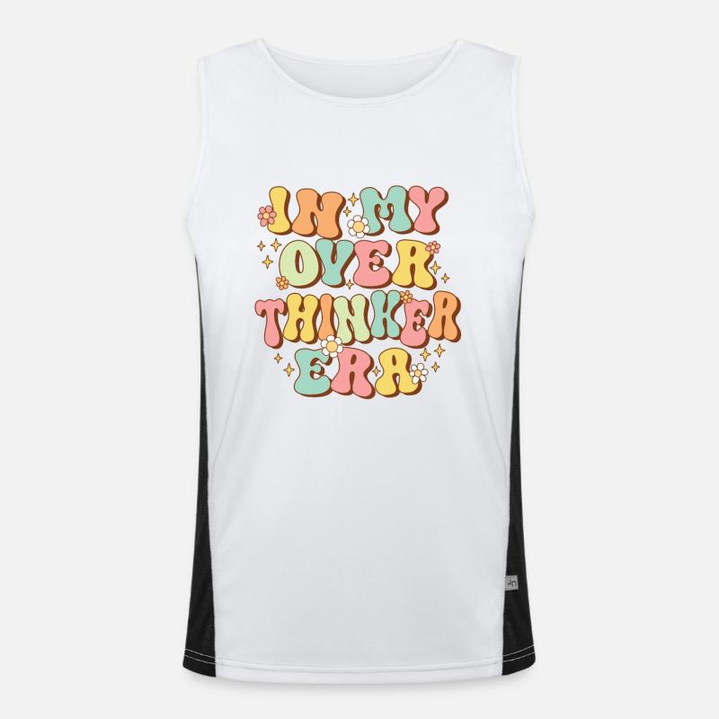 In My Overthinker Era Overthink Groovy Men's Functional Contrast Tank Top 