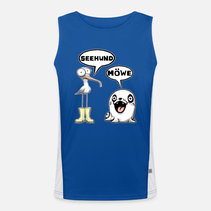seehund möwe Funktionelles Kontrast-Tank Top für Männer 