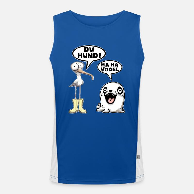 Seehund Möwe Vogel Hund Funktionelles Kontrast-Tank Top für Männer 