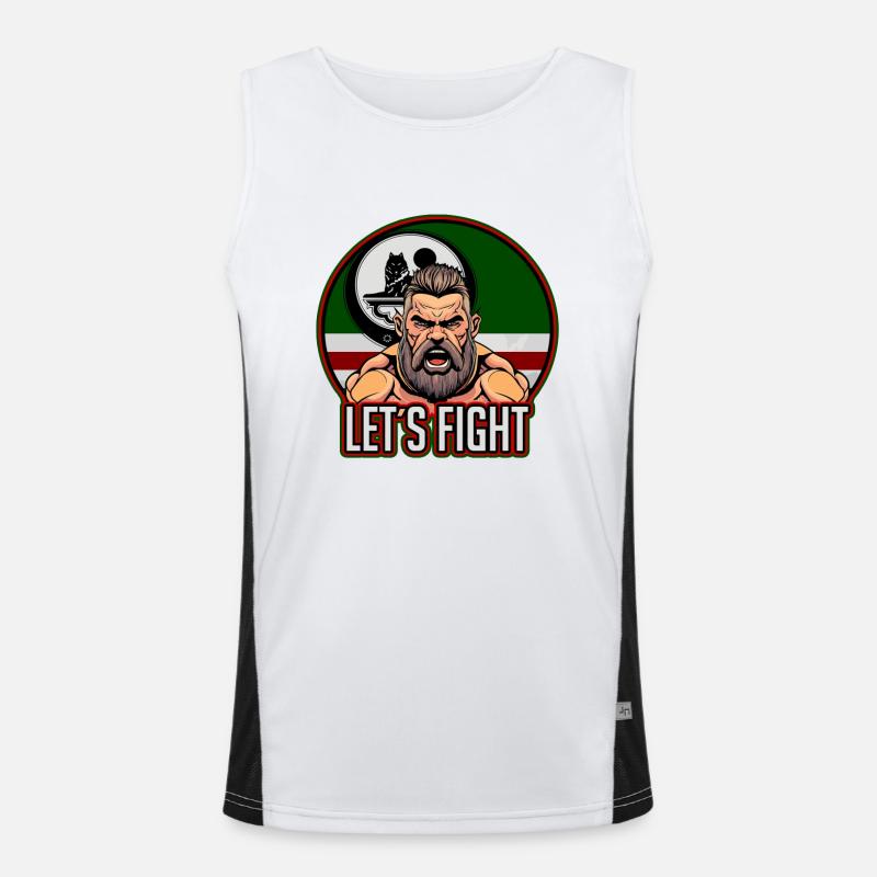 Chechen Fighter, Chechnya, Chechen Flag, Chechen Men's Functional Contrast Tank Top 