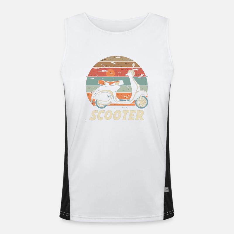 Scooter Motorroller Mofa Moped Roller Funktionelles Kontrast-Tank Top für Männer 