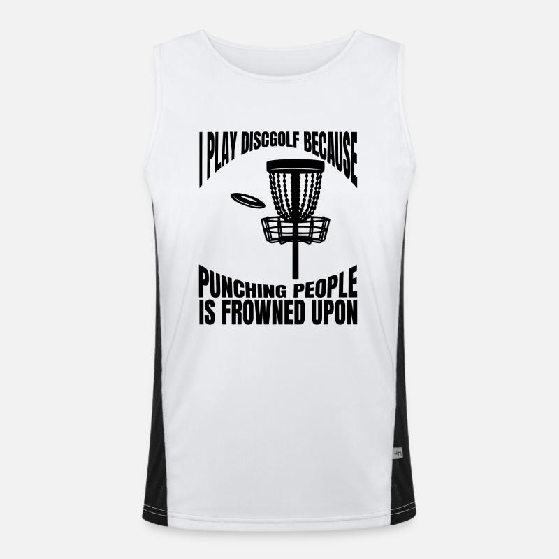 Disc golf dicton disc golfers drôles disc golfeurs Débardeur respirant contrasté Homme 