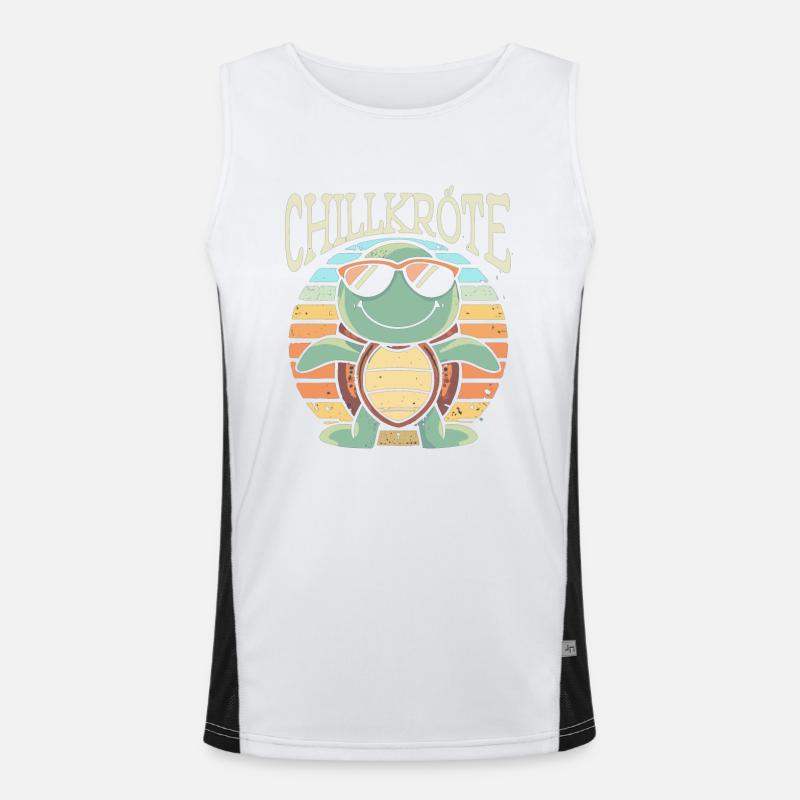 Relaxed Turtle Chill Toad - Men's Functional Contrast Tank Top  - white/black