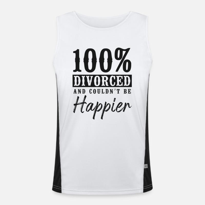 Happy Divorce Party 100% Divorced Funktionelles Kontrast-Tank Top für Männer 