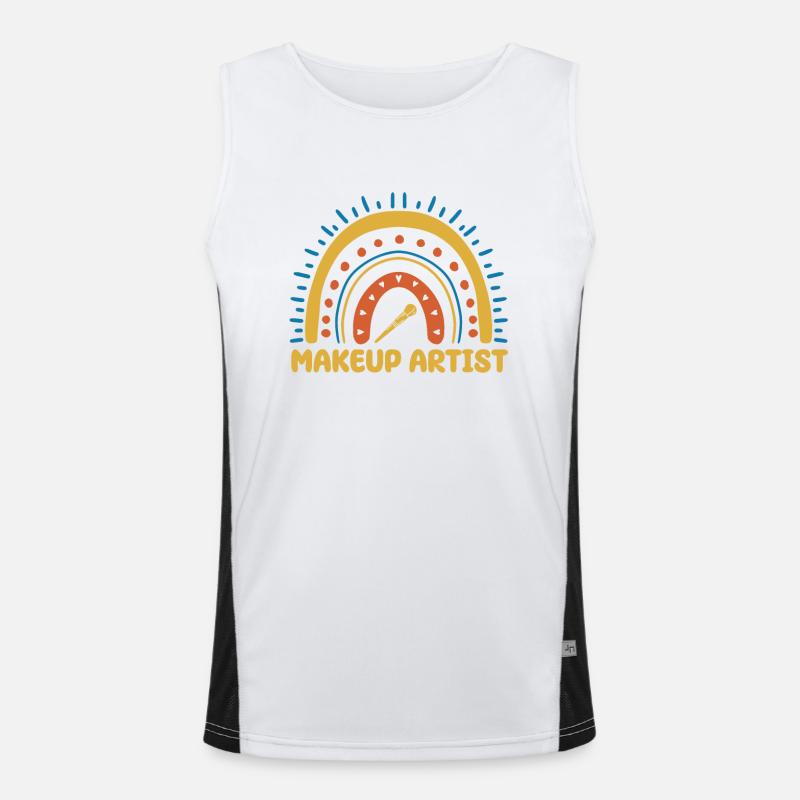 Maskenbildner Boho Regenbogen Make Up Funktionelles Kontrast-Tank Top für Männer 