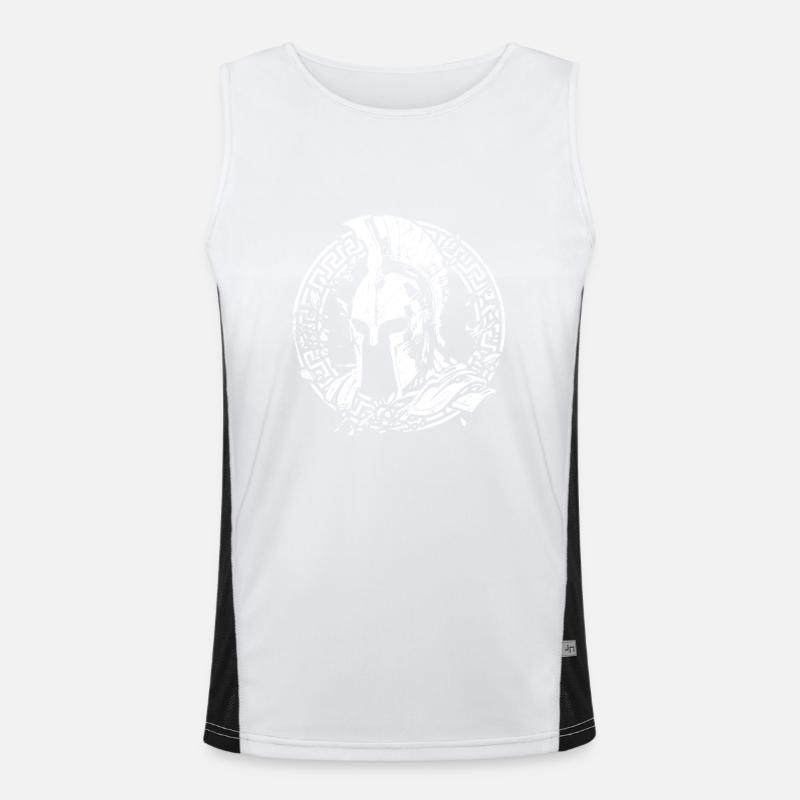 Sparta Helm Symbol Krieger Logo Gladiator Funktionelles Kontrast-Tank Top für Männer 
